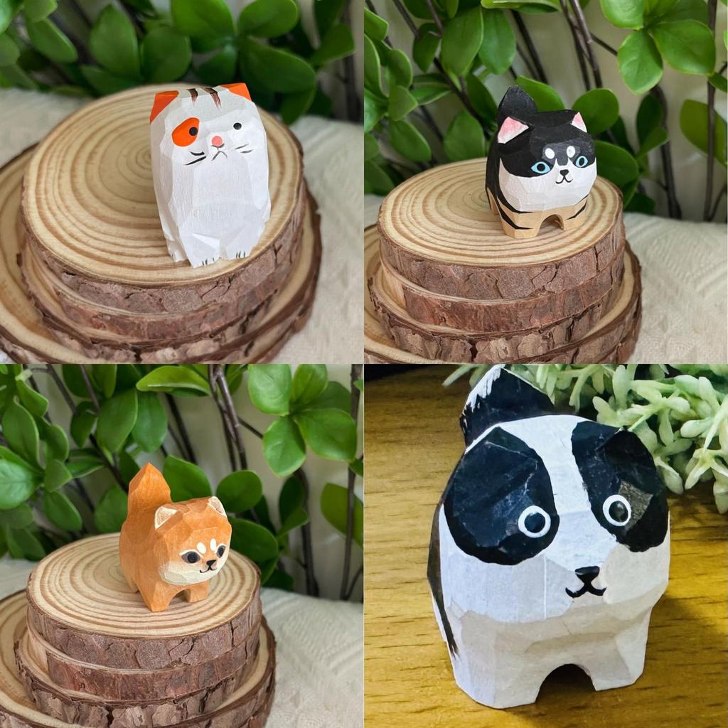 Wooden Shiba Inu Handcrafted Figurine Gift For Home Decor And Collectors