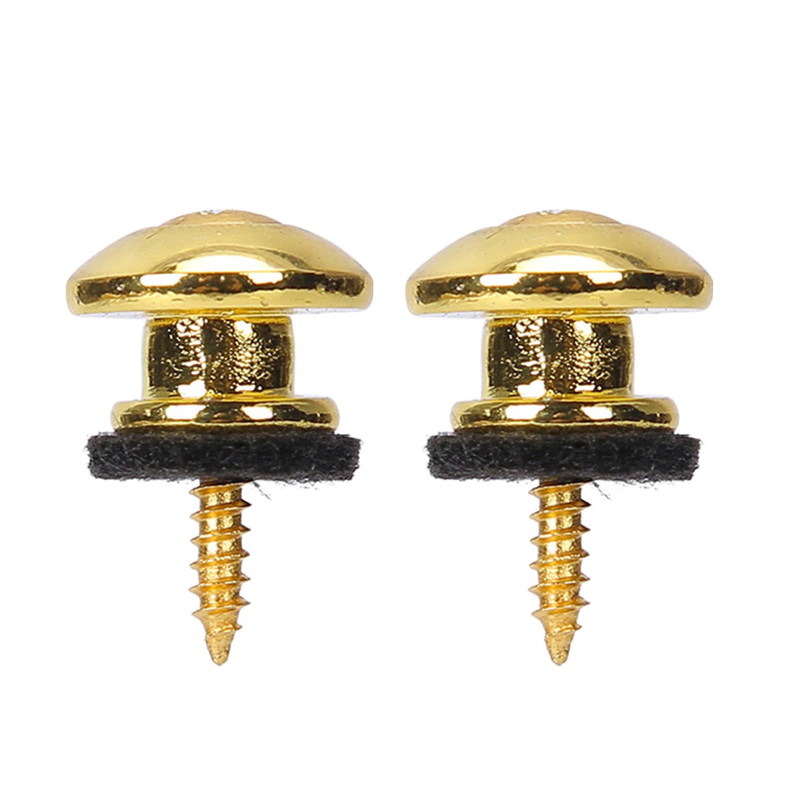 

2 Pcs Metal Heavy Duty Guitar Strap Lock End Pin Replacement Guitar Straplock Button Tail Pins Strap Retainer System золотой
