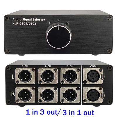 1 em 3 saídas 3 em 1 saída Áudio ENTRADA XLR Cabo de sinal Divisor Seletor Switcher Switch Schalter Conector de fonte Seletor XLR