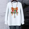 Ladies' Christmas Printed Round Neck Long Sleeved T-shirt Sweatshirt Top