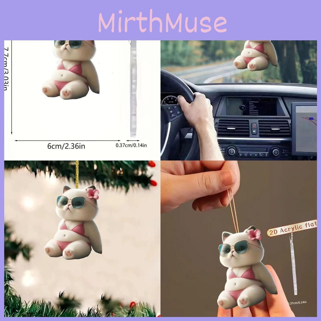 Modern Acrylic Cat Bikini Car Hanging Decoration Charming Interior Ornament