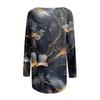 Women's Fashion Casual Long Sleeve  Print Round Neck Pullover Top Blouse