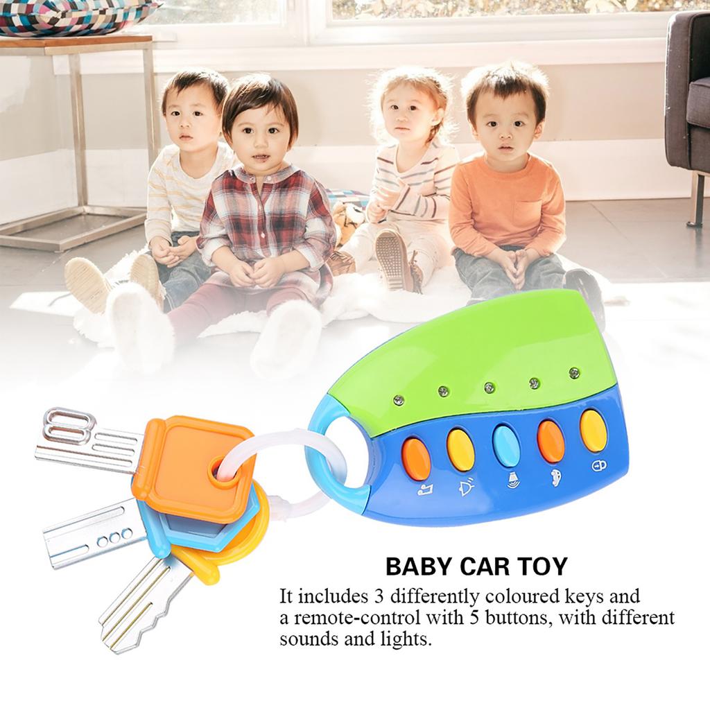 Baby Toy Smart Key Remote Car Control Musical   for Kids Education Toys(Pink)