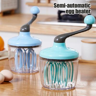 Frusta Manuale Sbattitore Rotante Semiautomatico per Panna Meringa Uova Strumento da Cucina Senza Sforzo