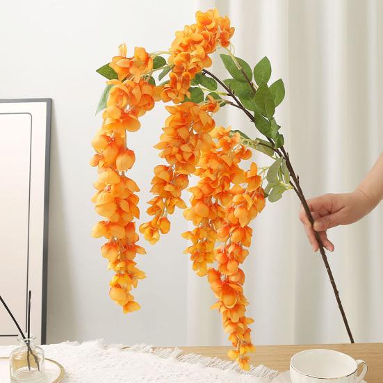 5 Forks Simulated Flower Garland Bright Color Realistic Vines Realistic Wisteria Garland Wedding Bouquet Party Decor