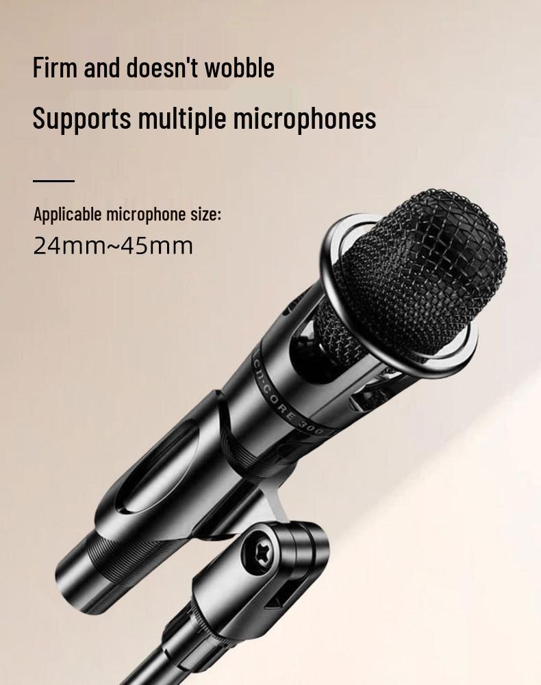 Portable Floor-Standing Microphone Tripod Stand with Adjustable Height for Outdoor Stage Performance