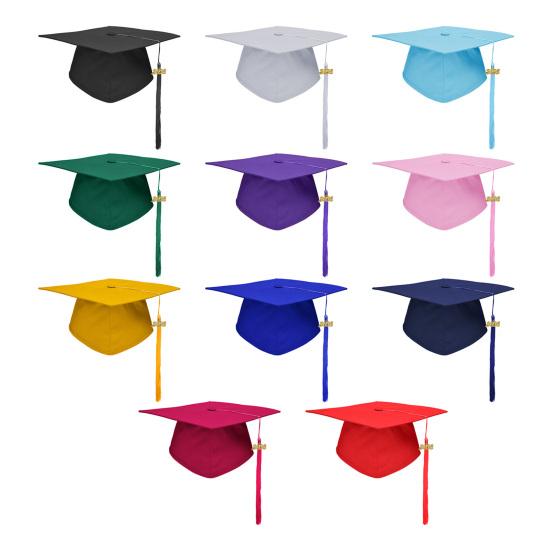 Graduation Cap with Tassels Elastic Closure Adjustable Fit Sturdy Board Ceremony Party Bachelor Hat Celebration Decor