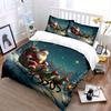 Santa Sleigh with Reindeer Bedding Duvet Cover Set Duvet Cover Pillowcases  (1*Duvet Cover 2*Pillowcases, without duvet insert)