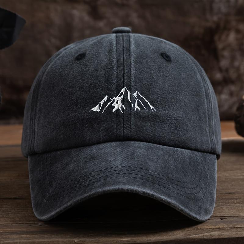 Herren-Baseballkappe, Aufdruck mit Bergspitzenmuster, Vintage, reifer und stabiler Stil, tägliche Freizeit, Outdoor