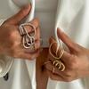 Metal Line Hollow Joint Ring, Design Sense Geometric Irregular Ring Ring Ring Ring