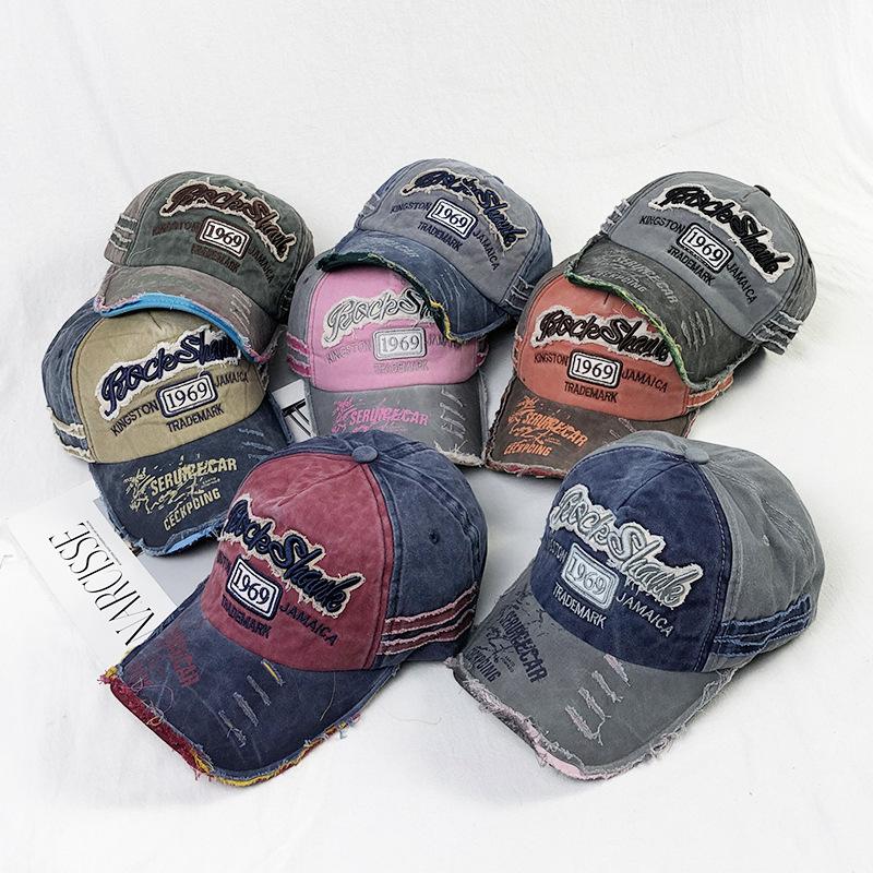 

Peaked cap men s and women s embroidery versatile letters old washed hat outdoor leisure shading baseball cap One Size сірий колір