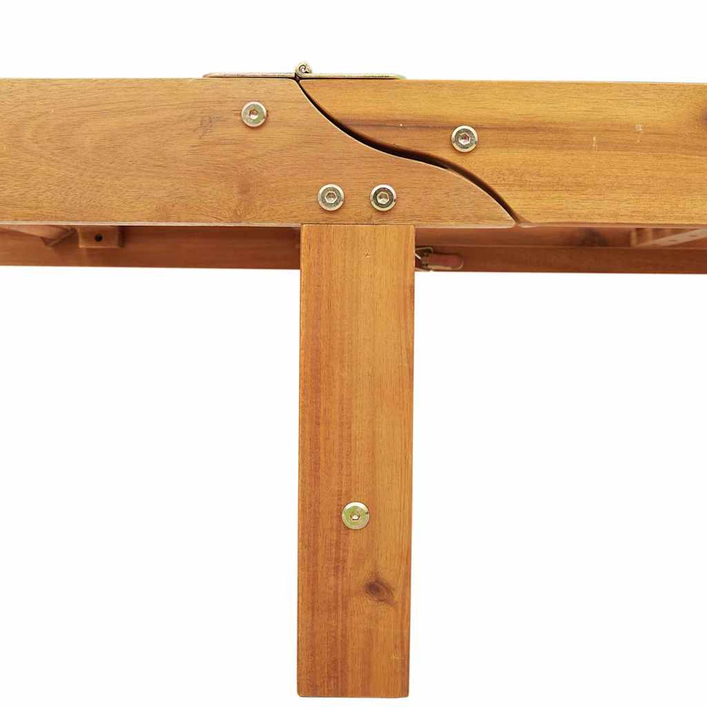 Sun Lounger 1 Person 2 Pcs Brown Solid Acacia Wood