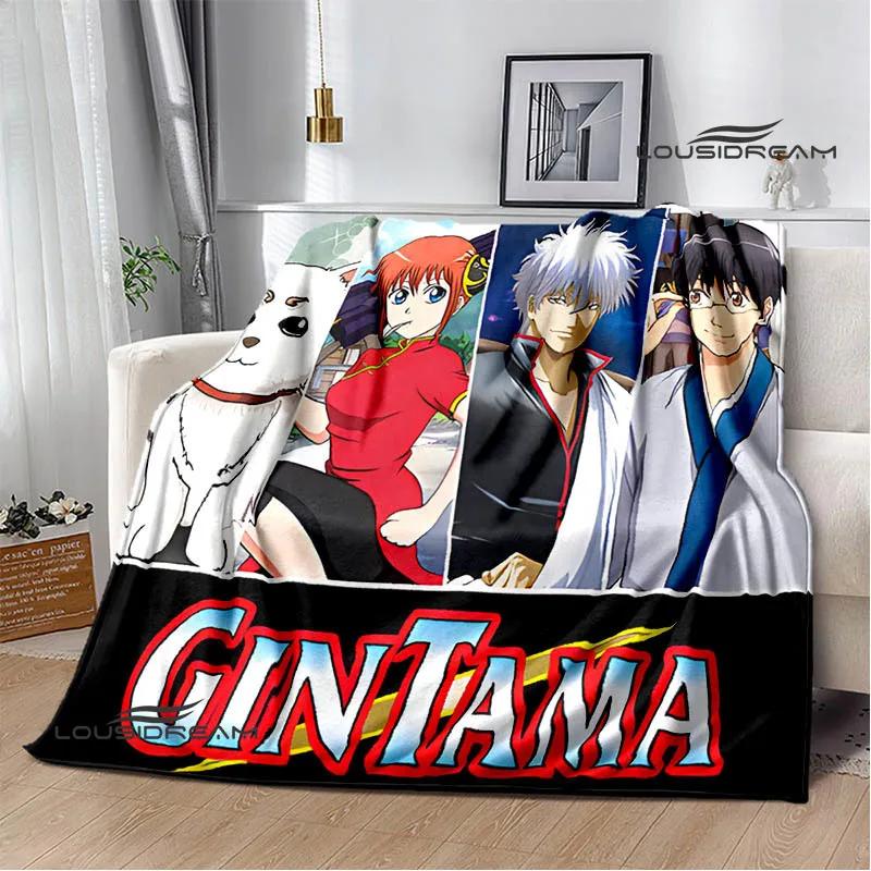 GINTAMA Cartoon Printed Blankets Picnic Blanket Warm Flannel Blankets Home Bed Linings Blankets for Beds Birthday Gift