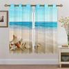 Summer Beach Starfish Sea Natural Sky Tree View Window Curtain For Living Room Kids Bedroom Bathroom Kicthen Door Home Decor2Pcs