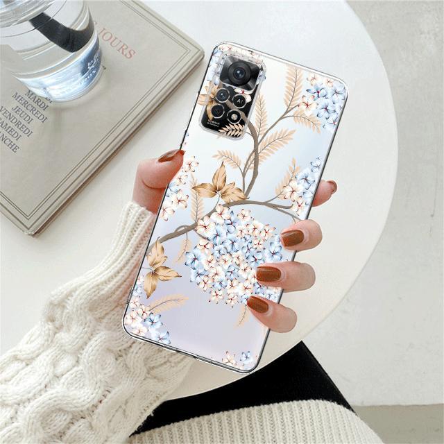 Many Flower Floral Clear Phone Case For Xiaomi Redmi Note 12 7 8 9 8t 11t 8 10 Pro 9s 10s 11 11s For Mi 9a 9 9c 9t 10 10c K40