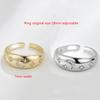 Buyee 925 Sterling Silver Female Ring Finger Moon & Star Sweet Open Ring for Women Fashion Golden Fine Jewelry Circle