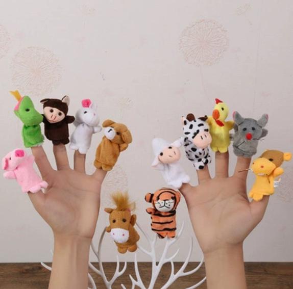 Mini Grandparents Christmas Fruit Soft Plush Finger Puppet Cartoon Hand Puppet Infant Baby Educational Story Role Play Toy