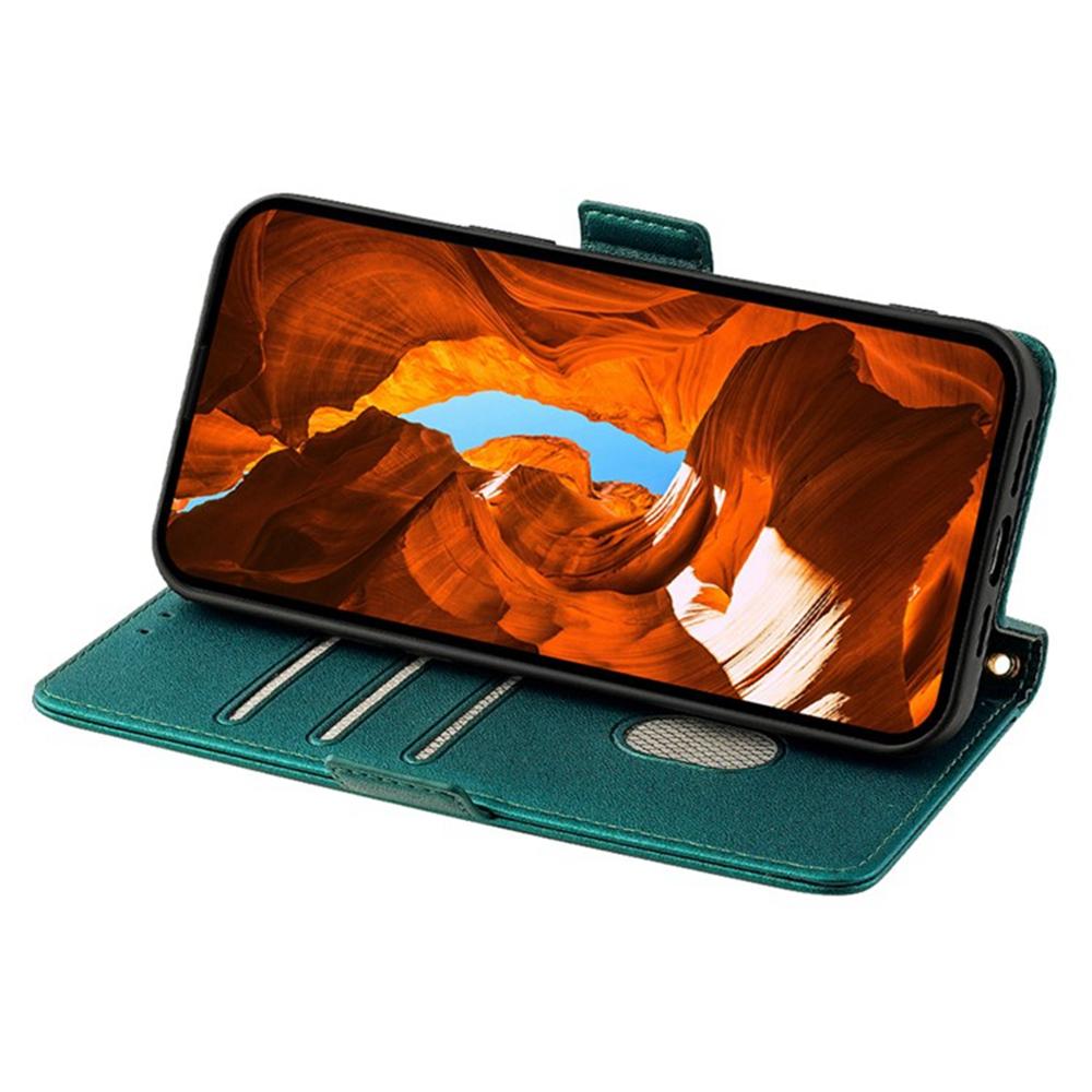 For Oppo Reno14 F 5G Case RFID Blocking Wallet PU Leather Phone Cover with Wrist Strap