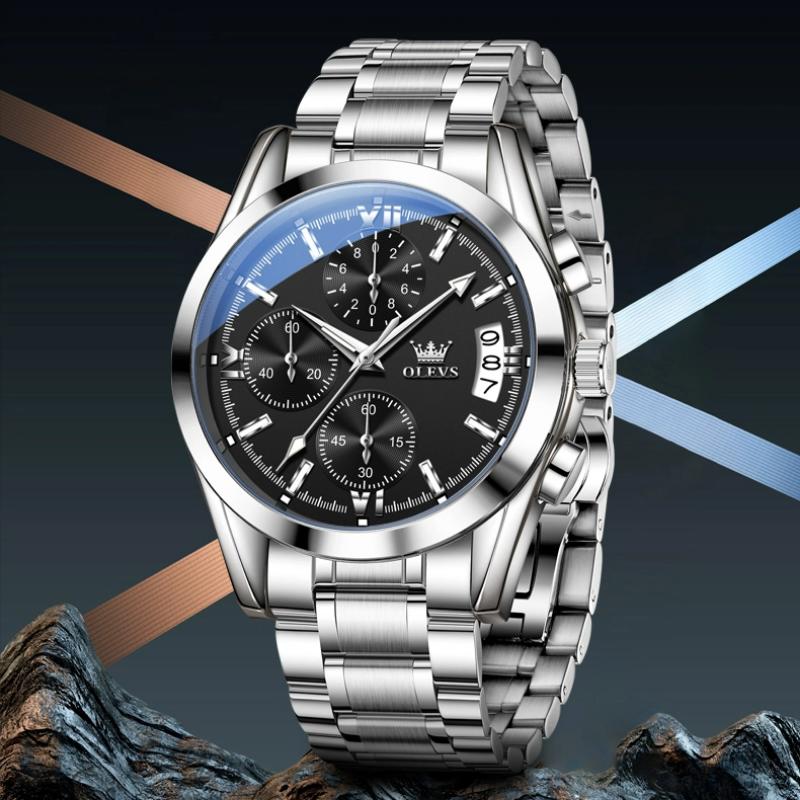OLEVS Men Watch Multi Functional Waterproof Calendar Chronograph Luxury Brand Original Quartz Watch Men Sports Watch