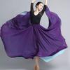 Falda de Danza Clásica para Mujer Chifón Doble Cara Gran Oscilación Falda Disfraz de Danza del Vientre Escenario Rendimiento Maxi