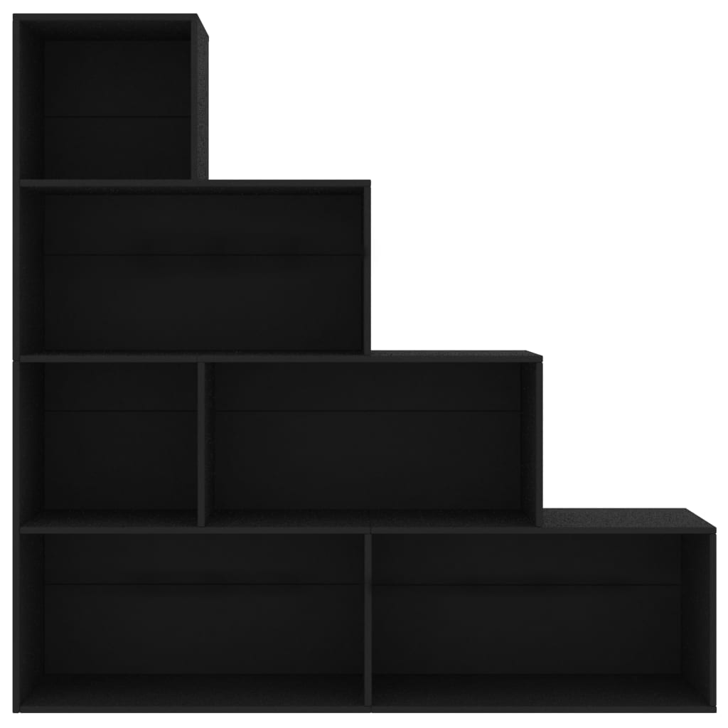 Bookshelf Room Divider Black 155 x 24 x 160 cm Engineered Wood