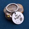 Bee Happy Teacher's Day Stainless Steel Keychain Gift Pendant