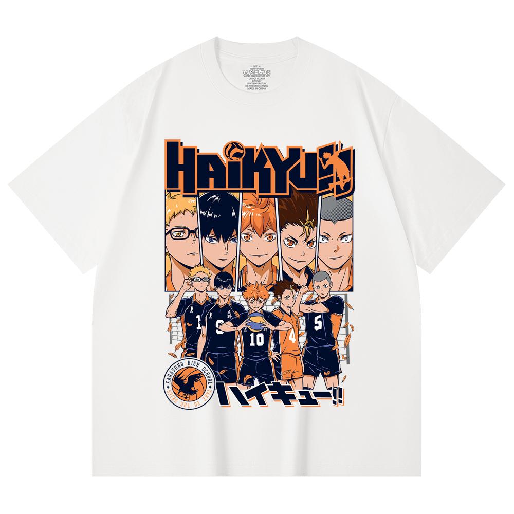 T-shirt Unisex Cotone Pesante 230 Gsm 100% Cotone Haikyu V7 Karasuno High Stampa