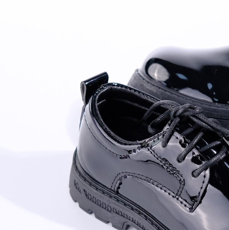 Foreign Trade Wholesale 2025 New Children's Black School Shoes Student Shoes African Versatile Trend Glossy Children's Leather Shoes