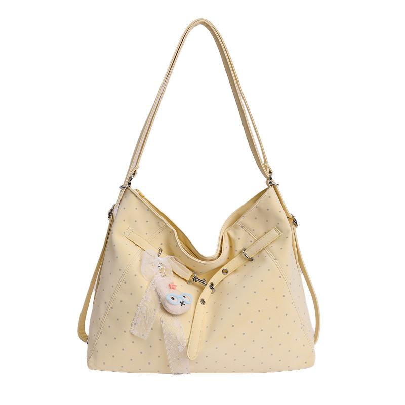 Polka Dot Bag Women's 2026 New Spring Casual Fashion Super Fire Class Commuter Tote Bag Large Capacity Shoulder Bag