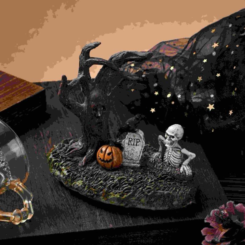 New Halloween landscape decoration, resin ornaments, creative ghost festival dead tree branches home desktop decorations