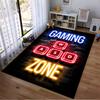 Gaming Zone Carpet with Neon Light Effects and WASD Keys Design Suitable for use as an anti-slip for living room bedroom sofas