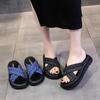 Fashion 2024 Summer New Women's Shoes Fashion Cross Wave Point Comfortable Thick Sole Slippers Shoes for Women Zapatos De Mujer