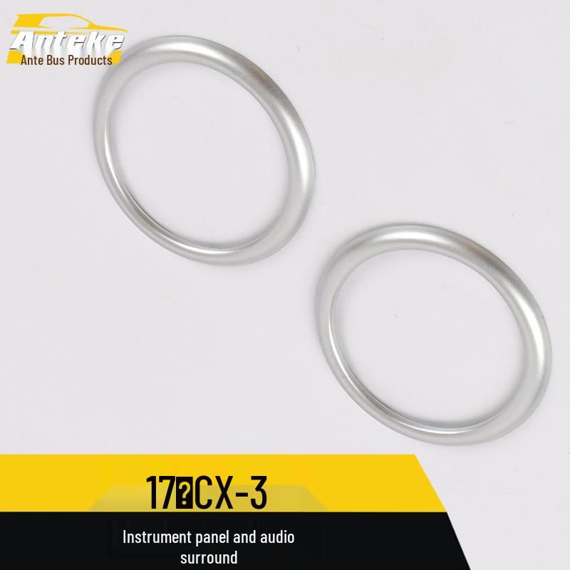 CX-3 Audio Box Ring & Speaker Cover Center Console Frame - Stainless Steel Accessory for Instrument Panel