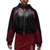 As W J FlTfx Lthr Hooded Zipper Color Block Jacket Women Jackets IF0948-011
