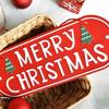 1pc, Merry Christmas plaque logo, front door decoration, home decoration, Christmas tree decoration