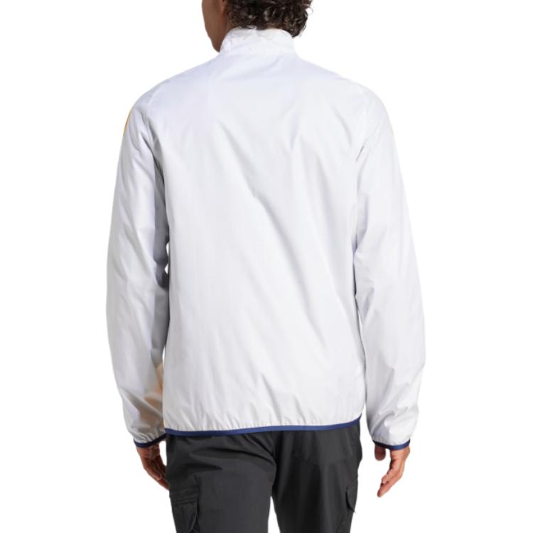Adidas Los Angeles Galaxy 25-26 Anthem Retro Color Block Striped Reversible Jacket Men jackets White JE5636