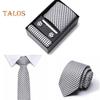6Pcs/Set Tie Pocket Square Cufflinks Set Gift Box Masculine Charm Faux Silk Fabric Bright Colors Business Tie Men Accessories Gift Set