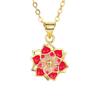 Korean Version Of Fashion Temperament Peony Flower Women'S Pendant Necklace Premium Packaging Rotatable Jewelry Quality