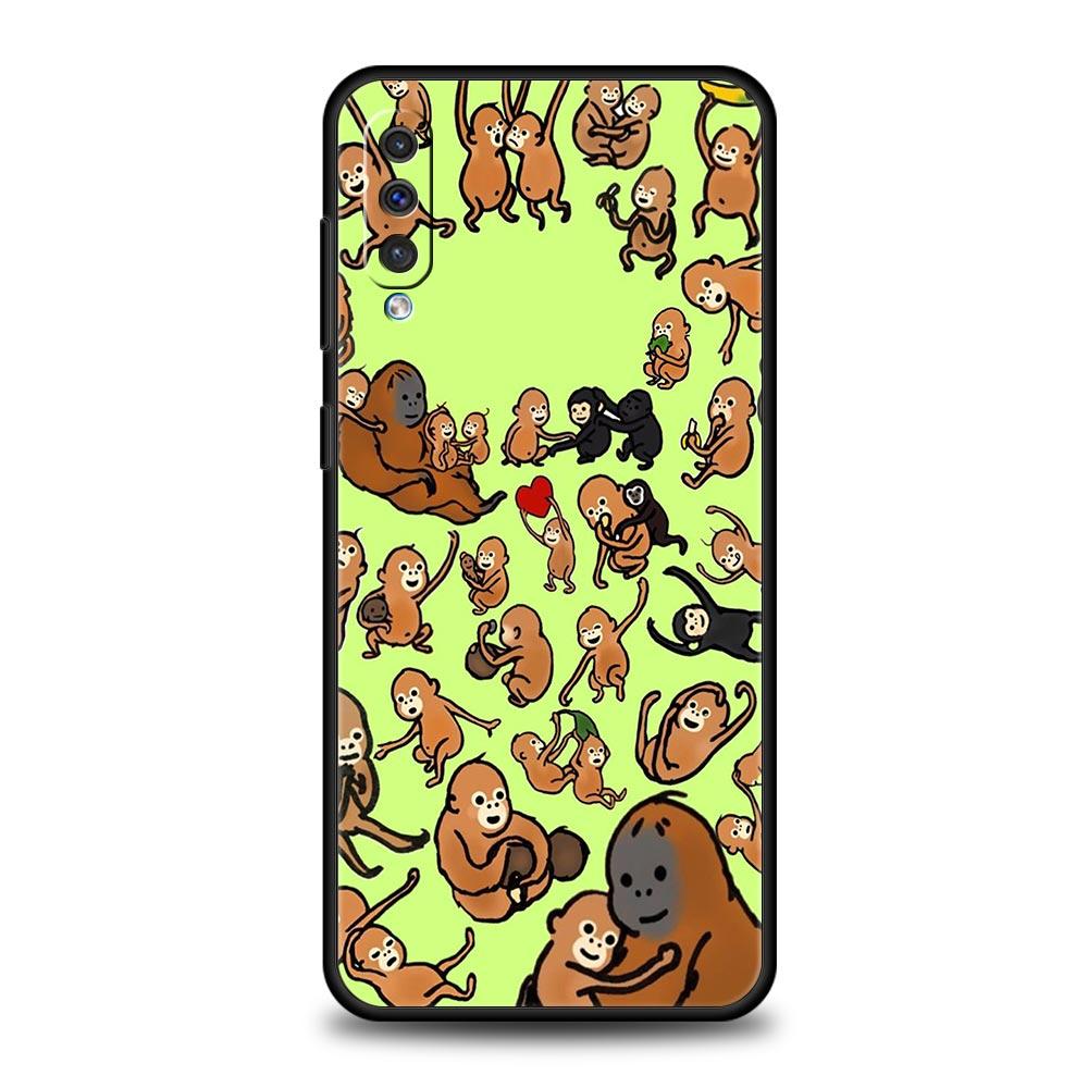 Monkey And Banana Phone Case for Samsung Galaxy A56 A36 A26 A16 A34 A24 A42 A22 A20 A12 A40 A30 A10 5G Soft TPU Cover Shell Bags