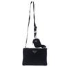 Prada 1BH046 Bolsa de Ombro preto/NERO Nylon/couro Mulheres