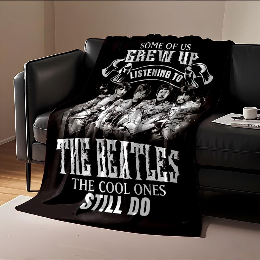 Coperta nostalgica per fan dei Beatles per tutte le stagioni coperta per la pausa pranzo plaid regalo