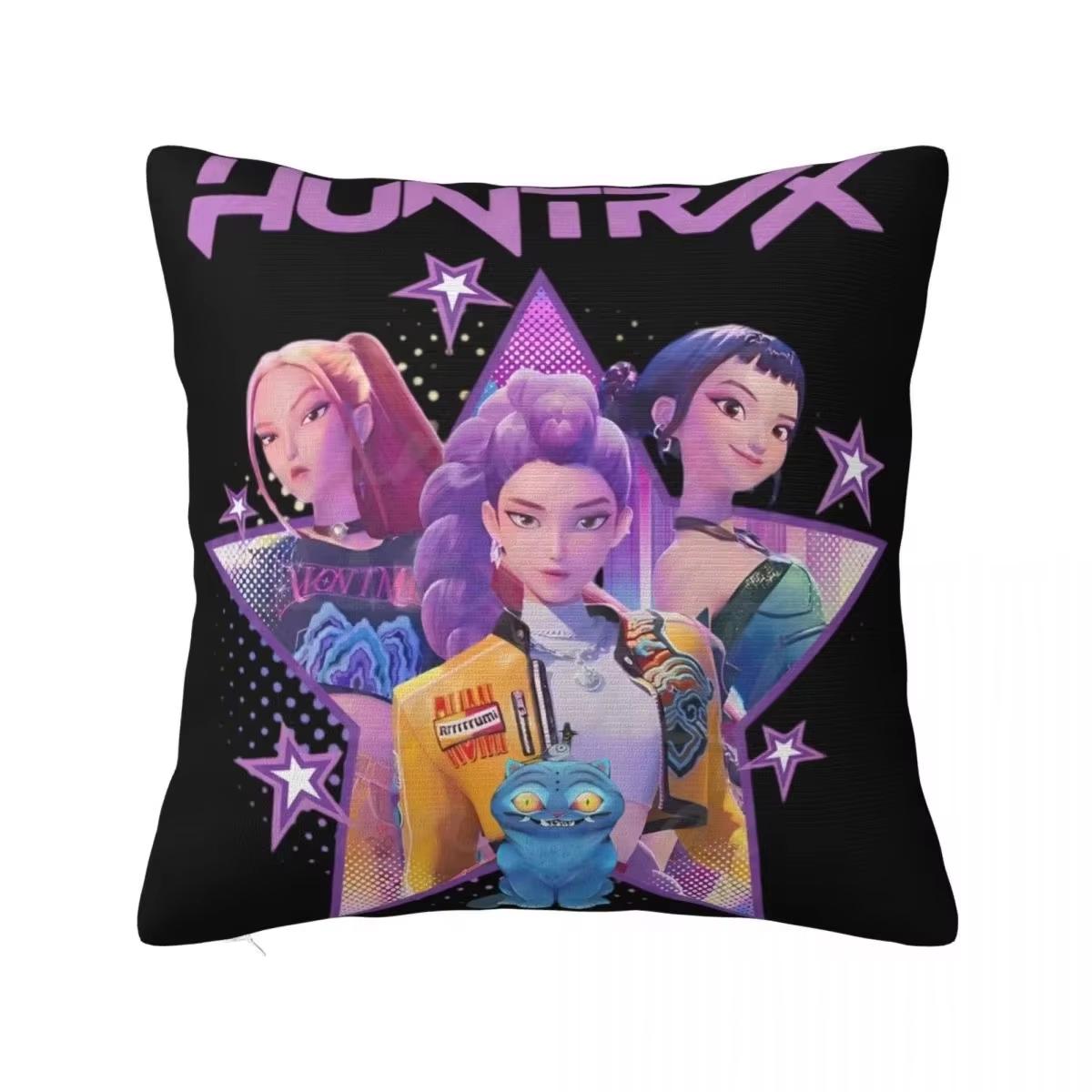 

Cool Huntrix Pillow Cover Kpop Anime Demon Hunter Design Unique Decor For Gaming Room Bedroom Sofa 18x18Inch