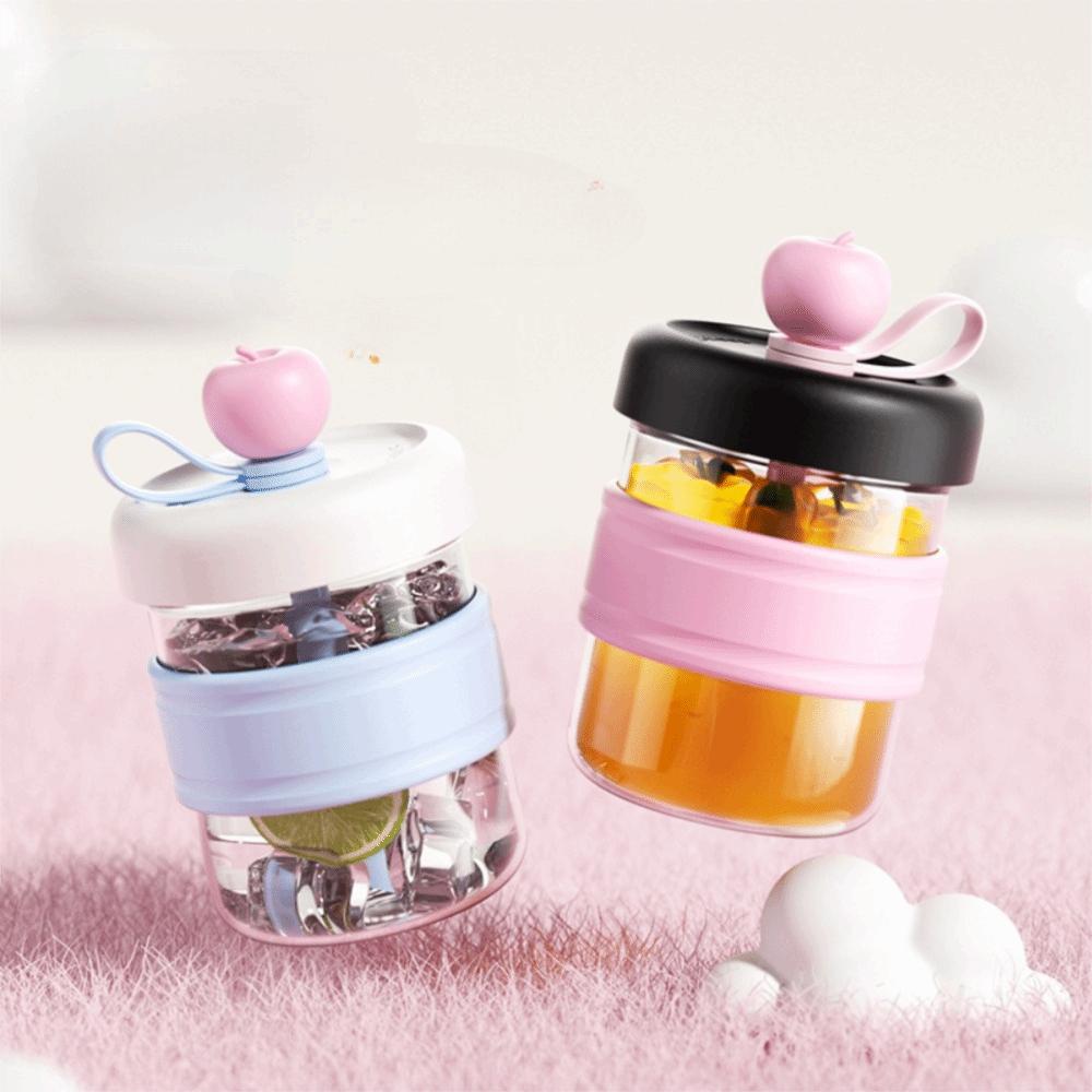 Leak-Proof Ice Coffee Cup Non-slip Cup Sleeve Straw Cup Portable Glass Water Bottle  Office