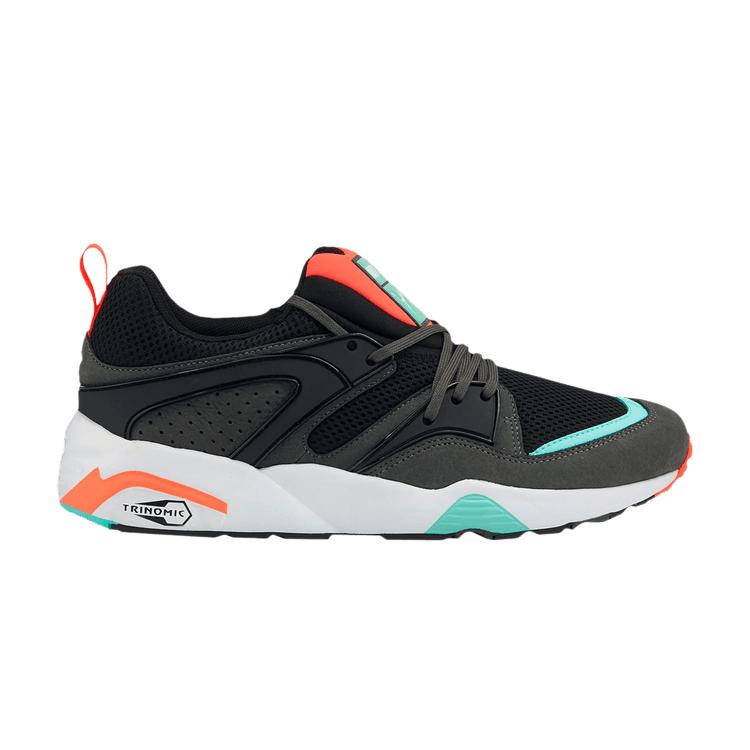 Puma Blaze of Glory Reverse Classics - Schwarze Unisex-Sneaker Stahlgrau Feuerkoralle 383532-01