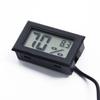 Home Electronic Cable Humidity Temperature Digital Kit Indoor Meter LCD Black Probe Sensor Display Room Monitor