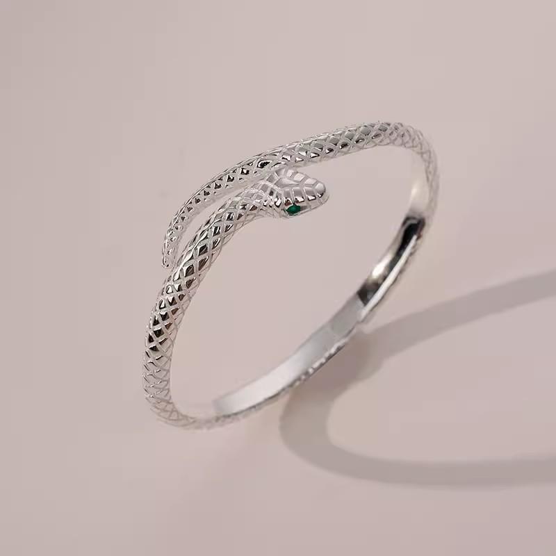 Bracelet Serpent Plaqué Argent pour Femmes - Cadeau de Bijou Parfait pour l'Automne, l'Hiver et les Fêtes du Nouvel An