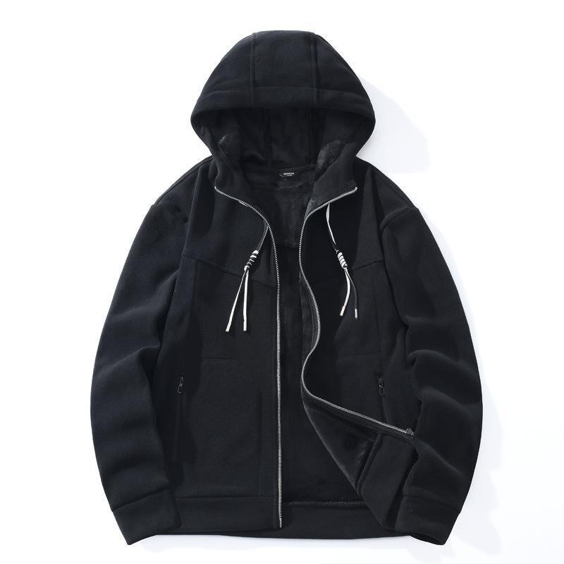 

Осень и зима коралловый флис женская флисовая одежда мужская с капюшоном ветрозащитная теплая флисовая утолщенная парная куртка топ мужская 5XL