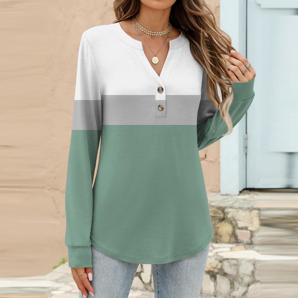 Women's Fashion Casual Printed Long Sleeve T-Shirt Pullover Top