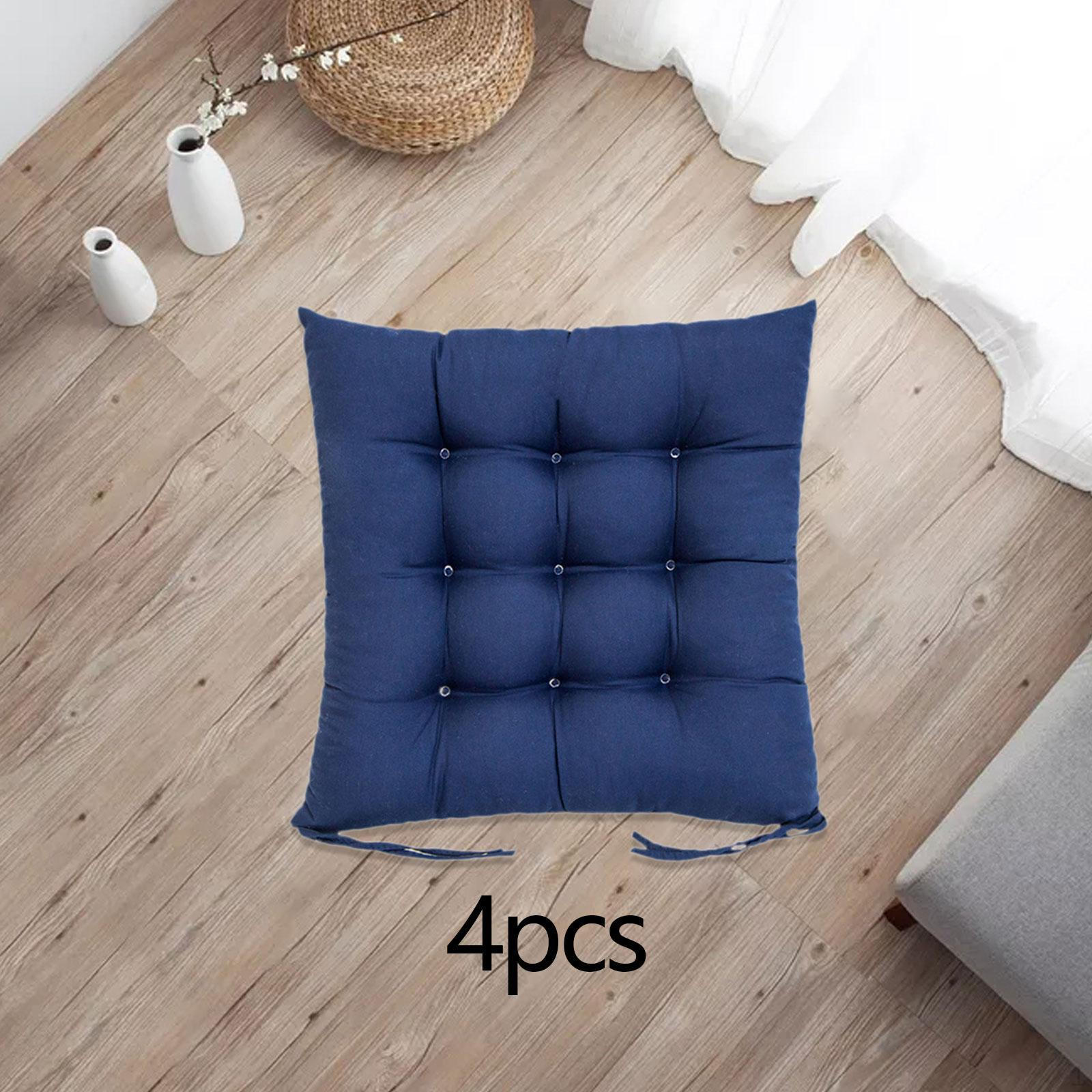 

4 Pack Chair Cushions for Indoor Kitchen Use with Non-Slip Feature And Ties Темно-синій