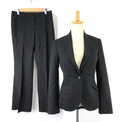 THE SUIT COMPANY she Costume Pantalon Printemps Été [38/Femme M/Rayure Fine Noire] Veste Entièrement Doublée(UTILISÉ)